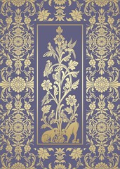 parrots, feathers ,wedding card design, royal India	