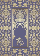 Ganesha, wedding card, royal Rajasthan, India	