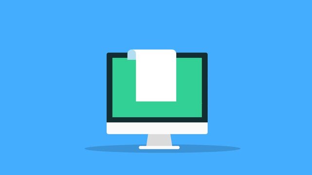Online survey checklist completed on computer screen animation