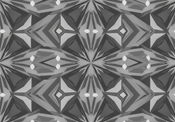 Monochromatic Geometric Kaleidoscopic Seamless Pattern Background pattern