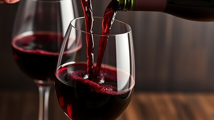 invulnerable. Red wine being poured into glasses with burgundy liquid. bar promotions, beverage menus, designed for food & beverage menus and cafe branding, used by researchers.