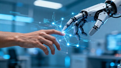 Human hand and robotic arm interaction