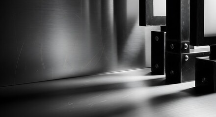 Geometric Iron Assembly with Refined Metallic Texture and Subtle Lighting