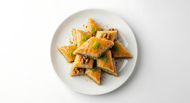 Traditional Middle Eastern Baklava with Pistachios
