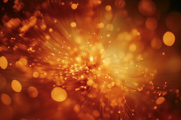 Vibrant explosion of orange and yellow lights isolated on transparent background