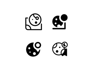 moon and maps set vector, vector and illustration,