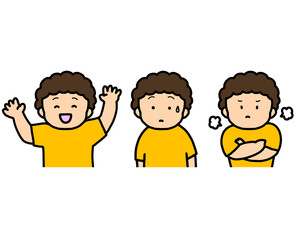 Children&rsquo;s emotion set &ndash; happy, confused and angry