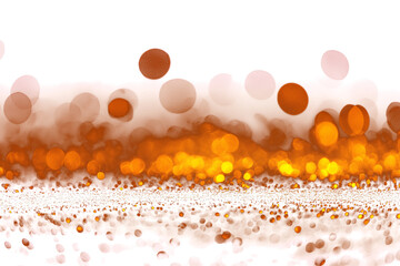 Vibrant orange bokeh lights on white background isolated on transparent background