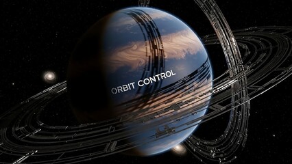 Planet Earth in Space with Rings.