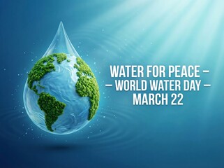 World Water Day 3D Illustration Blue Drop Design