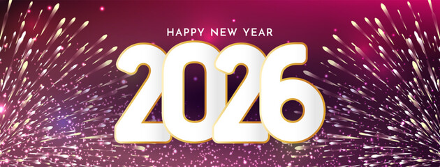 Modern Happy new year 2026 celebration banner design