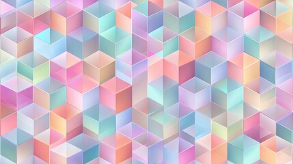 Vibrant Colorful Hexagon Pattern Background, Modern Geometric Design, Soft Pastel Shapes