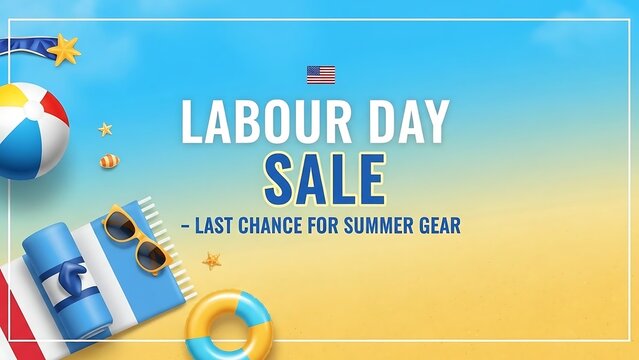 Labour Day sale summer beach gear. - Powered by Adobe
