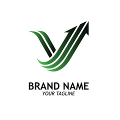 Letter V logo design with unique line style