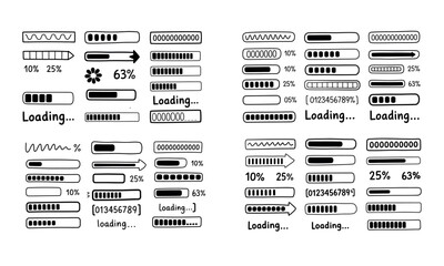 Loading progress bars and interface elements ui set
