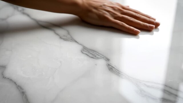 Marble surface with hand