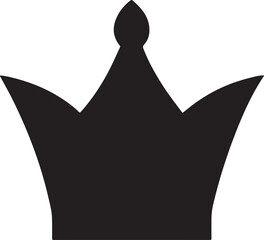 Elegant black crown illustration on transparent background, symbol of prestige © MOHINUR