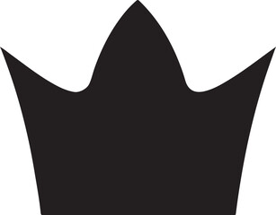 Fototapeta premium Simple black crown silhouette on transparent background, regal symbol of power