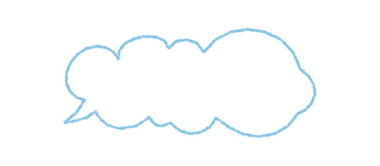 Fototapeta premium Hand drawn chalk talk bubble icon with round cloud shape and organic contour. Chalk speech cloud acts as a message textbox for comment and communication. Rectangle form simple outline for versatile