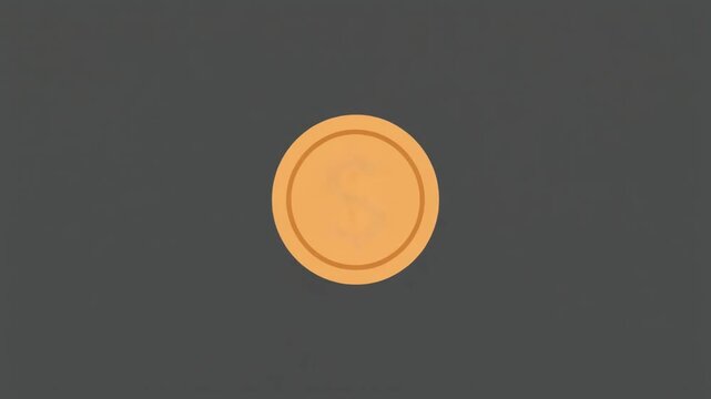 A single gold coin with a circular shape and an embossed pattern on a plain background, symbolizing wealth and currency