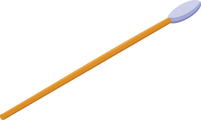 Clean cotton bud with orange stick for ear hygiene and medical use