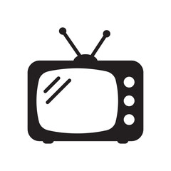 Retro TV Icon for Vintage Television and Media Design