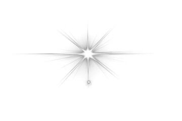 Bright starburst effect on white background isolated on transparent background