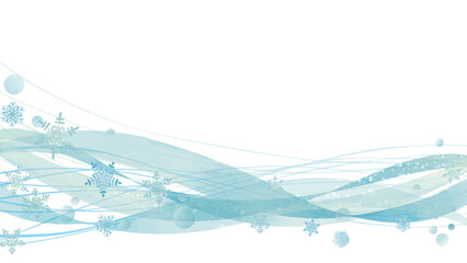 水彩風 冬と雪の流れるイメージ3(16:9)Winter Series:Watercolor style image of winter and snow flowing