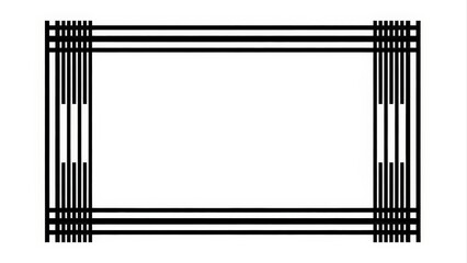 Abstract Black and White Geometric Rectangular Frame Design.