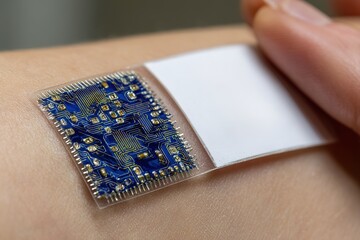 Technology on skin for health monitoring and data collection in a medical setting