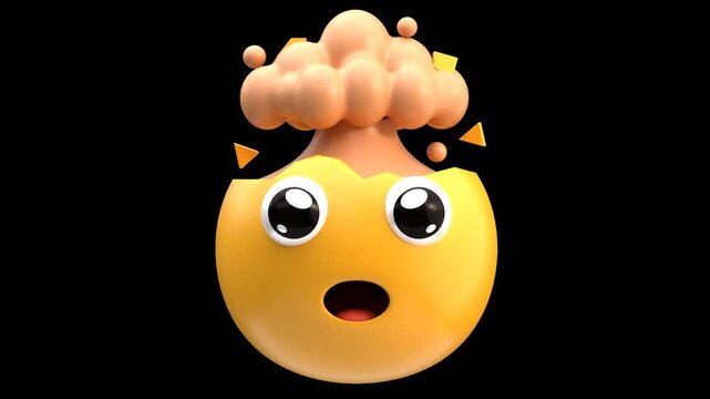 3D Exploding head emoji | Alpha Channel