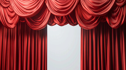 Red stage curtains theater velvet backdrop luxurious elegant performance opening ceremony presentation 100
