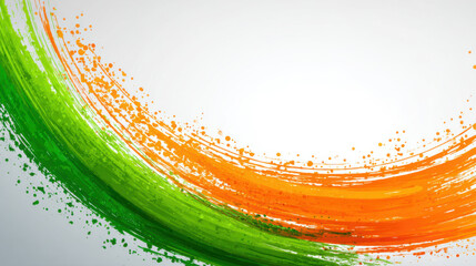 India flag colors abstract brush stroke background