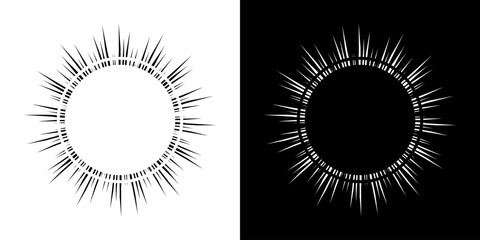 Fototapeta premium Dynamic abstract spiral sound wave rhythm lines. Circular spiral sound wave rhythm of lines. Circular futuristic abstract lines, black and white background. 