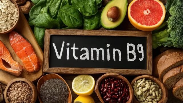 Vitamin B9 (Folic Acid) Rich Foods: Spinach, Legumes, Avocado, Citrus Fruits, Apple, and Nuts