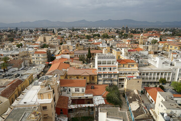 Northern Nicosia panoramic aerial view cityscape , Northern Cyprus