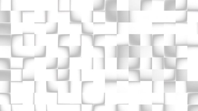 Abstract white background. Animation 3D Seamless geometric squares, minimalist design, modern texture, white template for presentation. Suitable social Media, business
