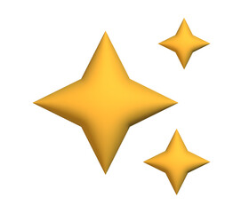 3D Sparkle Stars Isolated on Transparent Background. Perfect for Festive Designs, Ratings, Awards, Social Media Graphics and Premium Branding Visuals.