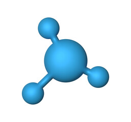 3D Molecule Icon Isolated on Transparent Background. Ideal for Chemistry, Biotechnology, Medical Research, Education and Futuristic Tech Branding.