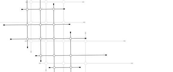 Vector creative idea of modern design with geometric technology background with lines and dots with electronics elements on tech Bg.