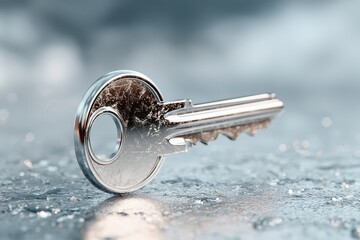 This close-up highlights a weathered key, emphasizing concepts of security and potential access. The tarnished surface adds character and hints at a history of unlocking mysteries