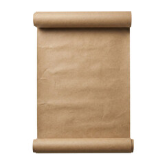 Blank vintage paper scroll rolled at ends on transparent background