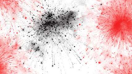 Abstract Red and Black Ink Splash Background on White Canvas &ndash; Modern Artistic Paint Explosion Texture Design