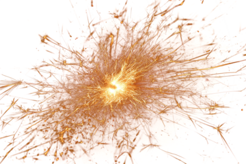 Vibrant sparkler explosion on white background isolated on transparent background