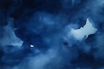 Navy blue abstract watercolor. Dark art background with space for design 