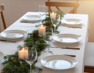 Fototapeta premium Christmas table setting