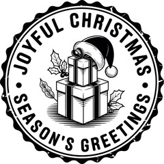 Joyful christmas season's greetings