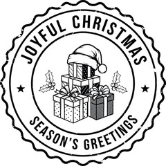 Joyful christmas season's greetings