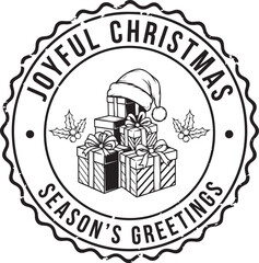 Joyful christmas season's greetings