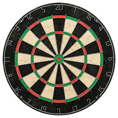 Classic bristle dartboard game target on transparent background © BTG